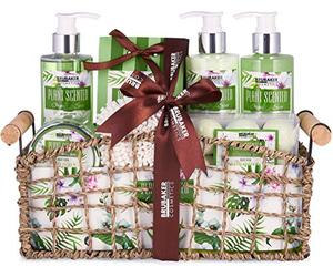 BRUBAKER Cosmetics Set de Baño y Ducha Aloe Vera - Juego de Regalo de 13 piezas en Cesta Decorativa - Set de Regalo para Mujer - Wellness Spa Kit