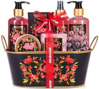 BRUBAKER Cosmetics Set de Baño y Ducha"Amor" con Fruta de la pasión - Set de Belleza de 12 piezas en bañera vintage - Set de Regalo para Mujer - Wellness Beauty Spa Kit