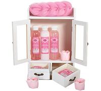 BRUBAKER Cosmetics - Set de Regalo de Baño y Cuidado - Leche de Arroz & Flores de Cerezo - Vegano - en Armario de Madera Vintage Blanco