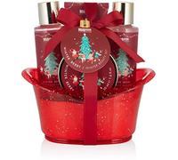 BRUBAKER Cosmetics Set de Regalo para Baño y Ducha Fragancia de Bayas de Invierno - Set de Cuidado de 5 Piezas en Bañera Decorativa Navidad - Set de Navidad para Mujeres y Hombres