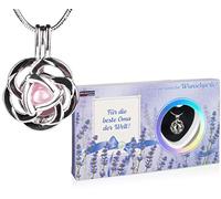 BRUBAKER Cuenta de Deseos para Die beste Oma der Welt (Alemán)- Collar con Colgante de Plata + Concha con Perla Auténtica como Set de Regalo de Joyería para la Abuela