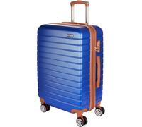 BRUBAKER Equipaje de Mano Paris - Maleta con Cerradura de Combinación, 4 Ruedas y Asas Cómodas - 43 x 67 x 26 cm Trolley de ABS - Maleta Rígida con Ruedas (L - Azul Marrón)