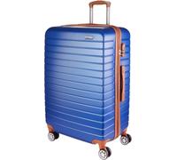 BRUBAKER Equipaje de Mano Paris - Maleta con Cerradura de Combinación, 4 Ruedas y Cómodas Asas - 49 x 77 x 30 cm Trolley de ABS - Maleta Rígida con Ruedas (XL - Azul Marrón)