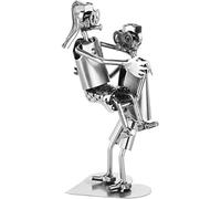 BRUBAKER Figura de Tornillo Amantes - Mujer En Brazos del Hombre - Figura de Hierro Hombre de Metal - Figura de Metal Hecha a Mano Amor - Pareja de Plata Regalo u Objeto Decorativo