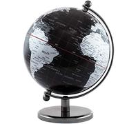 BRUBAKER Globo terráqueode Acero Inoxidable - Diseño Negro Plateado