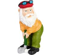 BRUBAKER Gnomo de Jardín Abuelo Golfista con Palo de Golf y Gafas - Figurilla de Jardín Divertida - Decoración Resistente a la Intemperie para el Jardín y Camping - 23 cm de Altura