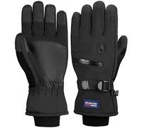 BRUBAKER Guantes de Esquí Impermeables y Resistentes al Viento con Bolsillo de Cremallera - Guantes de Invierno - Guantes de Snowboard Extra Cálidos - Guantes Térmicos para Esquiar - Negro M/L