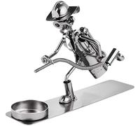 BRUBAKER Hombre de Tornillo Bombero con Portacandelitas - Figura de Hierro Hecha a Mano Hombre de Metal - Figura de Metal Regalo para Bomberos Bomberas