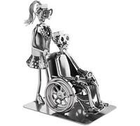 BRUBAKER Hombre de Tornillo Enfermero con Conductor de Silla de Ruedas - Figura de Hierro Hecha a Mano Hombre de Metal - Figura de Metal Regalo para Enfermeros