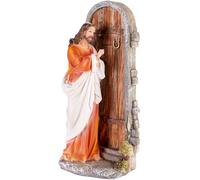 BRUBAKER Jesucristo Llamando a la Puerta - Decoración Navideña de 30 cm con Figura de Poliresina Pintada a Mano - Figura Navideña Escena de la Última Cena - Decoración de Mesa
