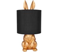 BRUBAKER Lámpara de Sobremesa o Mesilla Conejo Dorado - Lámpara de Sobremesa con Base de Cerámica y Pantalla de Tela - 42 cm de Altura, Negro Oro