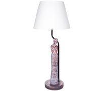 BRUBAKER Lámpara de Mesa o de Cabecera Mujer Africana de Aspecto Cobrizo - Lámpara de Mesa con Base de Cerámica y Pantalla de Tela - Altura 58 cm