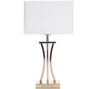 BRUBAKER Lámpara de Mesa Oro Metal 50 cm Pantalla Textil Rectangular Blanco [EEK: No aplicable]