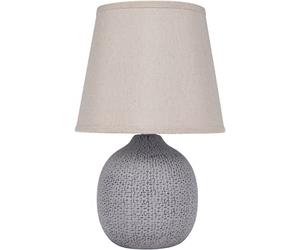 BRUBAKER Lámpara de Sobremesa de Noche - 28,5 cm - Marrón/Beige - Base Cerámica con Textura - Pantalla de Lino Beige