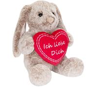 BRUBAKER Liebre Peluche Conejo con Corazón Ich Liebe Dich 28 cm ILD Regalo Amor