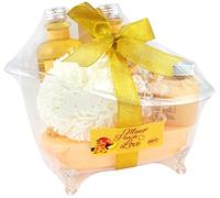 BRUBAKER 'Mango Peach Love' Set de regalo de baño con bañera acrílica, 6 piezas