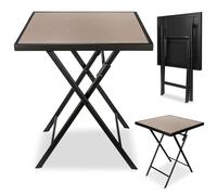 BRUBAKER Mesa de Jardín Bergamo - Tabla de Balcón 58 x 58 cm - Beige | Impermeable de Metal con Aspecto de Piedra - Mesa Plegable para Balcón, Terraza