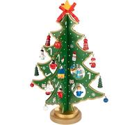 BRUBAKER Mini Árbol de Navidad de Madera - Pequeño Árbol de Navidad para Decorar - Decoración Navideña de Mesa para Navidad In dornos de Árbol para Mesa y Alféizar de Ventana - Verde