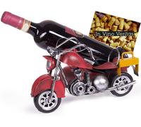 BRUBAKER Moto Vintage Portabotellas Vino Metal Hecho a Mano Regalo Noble Nuevo