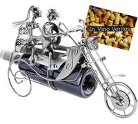 BRUBAKER Motocicleta Triciclo Portabotellas Vino Metal Hecho a Mano Regalo Biker