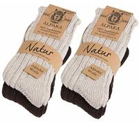 BRUBAKER Mujer Calcetines Pura Alpaca 4 Pares Cálido Natural Acogedor Nuevo