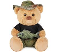 BRUBAKER Osito de Peluche Pescador con Pez y Sombrero - Oso de Peluche de 25 cm