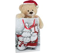BRUBAKER Osito Navidad Peluche XXL 100 cm Oso Gorro de Navidad y Bolsa de Regalo