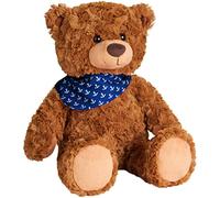 BRUBAKER Oso de Peluche con Bandana de Anclaje Azul - 42 cm - Vintage Extra Suave - Marrón