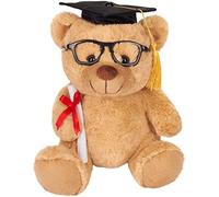 BRUBAKER Oso de Peluche con Gafas, Diploma y Sombrero Doctoral