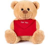 BRUBAKER Oso de Peluche con sobre Rojo - For You - 25 cm - Osito