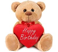 BRUBAKER Oso/Osito de Peluche con 'Happy Birthday' de corazón