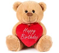 BRUBAKER Oso/Osito de Peluche con 'Happy Birthday' de corazón