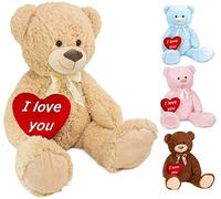 BRUBAKER Oso/Osito de Peluche con 'I Love You' de corazón - 35 cm