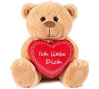 BRUBAKER Oso/Osito de Peluche con 'Ich Liebe Dich' de corazón - 25 cm