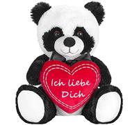 BRUBAKER Oso Panda de Peluche con Corazón Rojo - Ich Liebe Dich