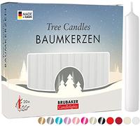 BRUBAKER Pack de 20 velas para árbol de Navidad, diseño piramidal, color blanco