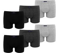 BRUBAKER Pack de 6 Calzoncillos Retro para Hombre - Negro/Gris Plata/Antracita - Talla L