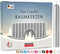 BRUBAKER Paquete de 20 velas de árbol - Velas piramidales para árbol de Navidad, color plateado