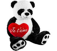 BRUBAKER Peluche Gigante XXL - Oso Panda - 100 cm - Corazón de Felpa 'Je T'Aime' Incluido