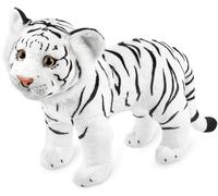 BRUBAKER Peluche Tigre - 30 cm Peluche - Cachorro Peluche Animal, Felino Grande, de Pie - Peluches para Niños - Blanco