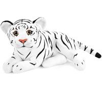 BRUBAKER Peluche Tigre - 30 cm Peluche - Cachorro Peluche Animal, Felino Grande, Tumbado - Peluches para Niños - Blanco