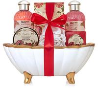 BRUBAKER 'Peony Vanille Love' Set de regalo de baño con bañera de cerámica, 7 piezas