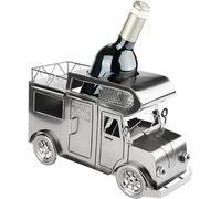BRUBAKER Portabotellas de Vino Autocaravana - Portabotellas Metálico Camping - Regalo de Vino para Campistas - Botellero Decoración con Tarjeta de Felicitación
