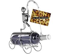 BRUBAKER Portabotellas de Vino con diseño de Red de Pescador - Escultura de Metal con Tarjeta de felicitación