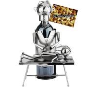 BRUBAKER Portabotellas de Vino Fisioterapeuta - Portabotellas de Metal Fisioterapia - Regalo de Vino para Masajistas y Fisioterapeutas - Botellero Escultura con Tarjeta de Regalo Incluida