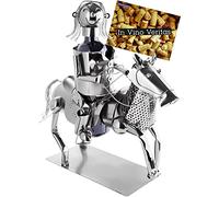 BRUBAKER Portabotellas de Vino Jinete - Escultura de Metal Soporte para Botellas - Figura de Metal de 43 cm Regalo de Vino para Caballos y Aficionados a la Hípica
