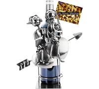 BRUBAKER Portabotellas de Vino Pareja de Enamorados en Flecha de corazón - Portabotellas de Metal Pareja de Enamorados con Copas de Vino - 27 cm Botellero Decoración