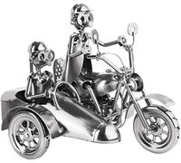 BRUBAKER Screw Man Motocicleta con Sidecar - Figura de Hierro Hecha a Mano Hombre de Metal - 23 cm Figura de Metal Regalo para Motociclistas y Aficionados a Las Motos