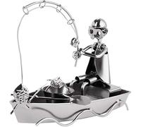 BRUBAKER Screwman Angler In Boat - Figura de Hierro Hecha a Mano Metalman Fishing - Figura de Metal Idea de Regalo para Pescadores y Pescadoras