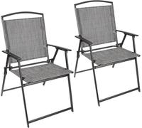 BRUBAKER Set de 2 Sillas de Jardín Bergamo - Camping - Gris Moteado | Impermeable y Ahorro de Espacio - Silla de Balcón Plegable - Silla Plegable para Camping Jardín Terraza y Balcón